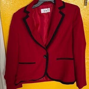 Le Suit Women's Scarlet Blazer with Black Trim